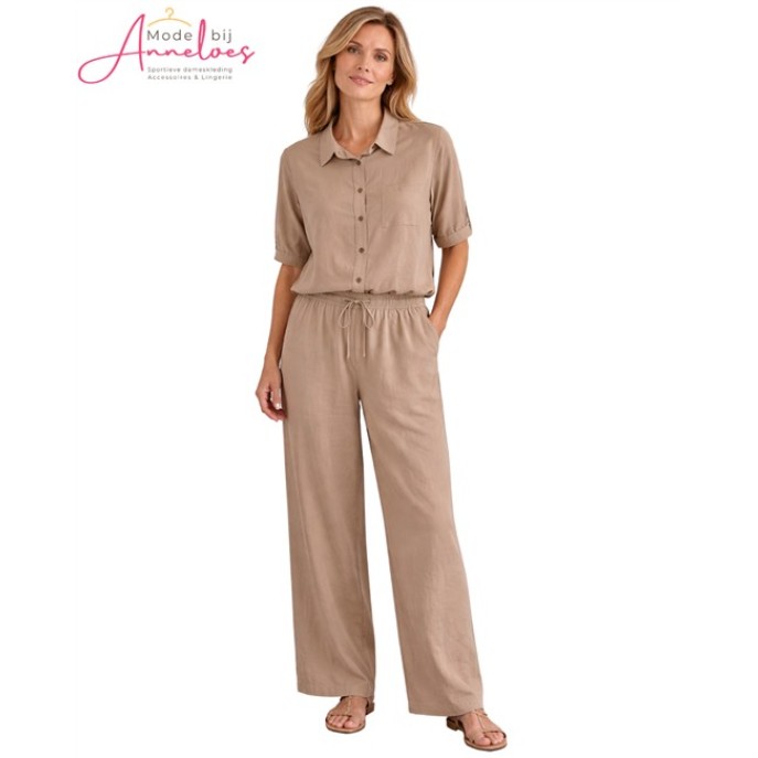 Enjoy Broek wide leg tencel 933101 Zand